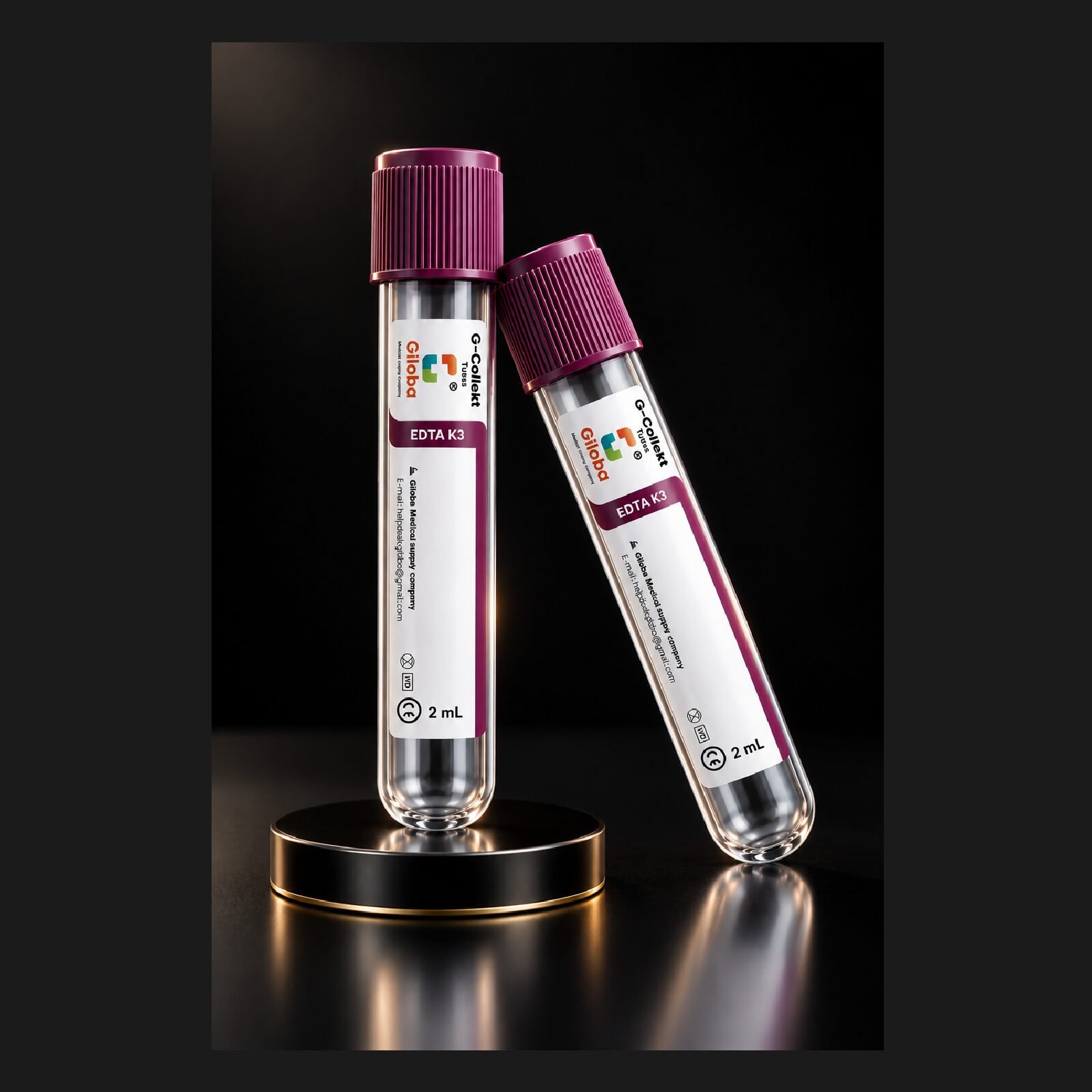 E.D.T.A K3 / K2 Tube (Double Cap) (PP) 2 ml