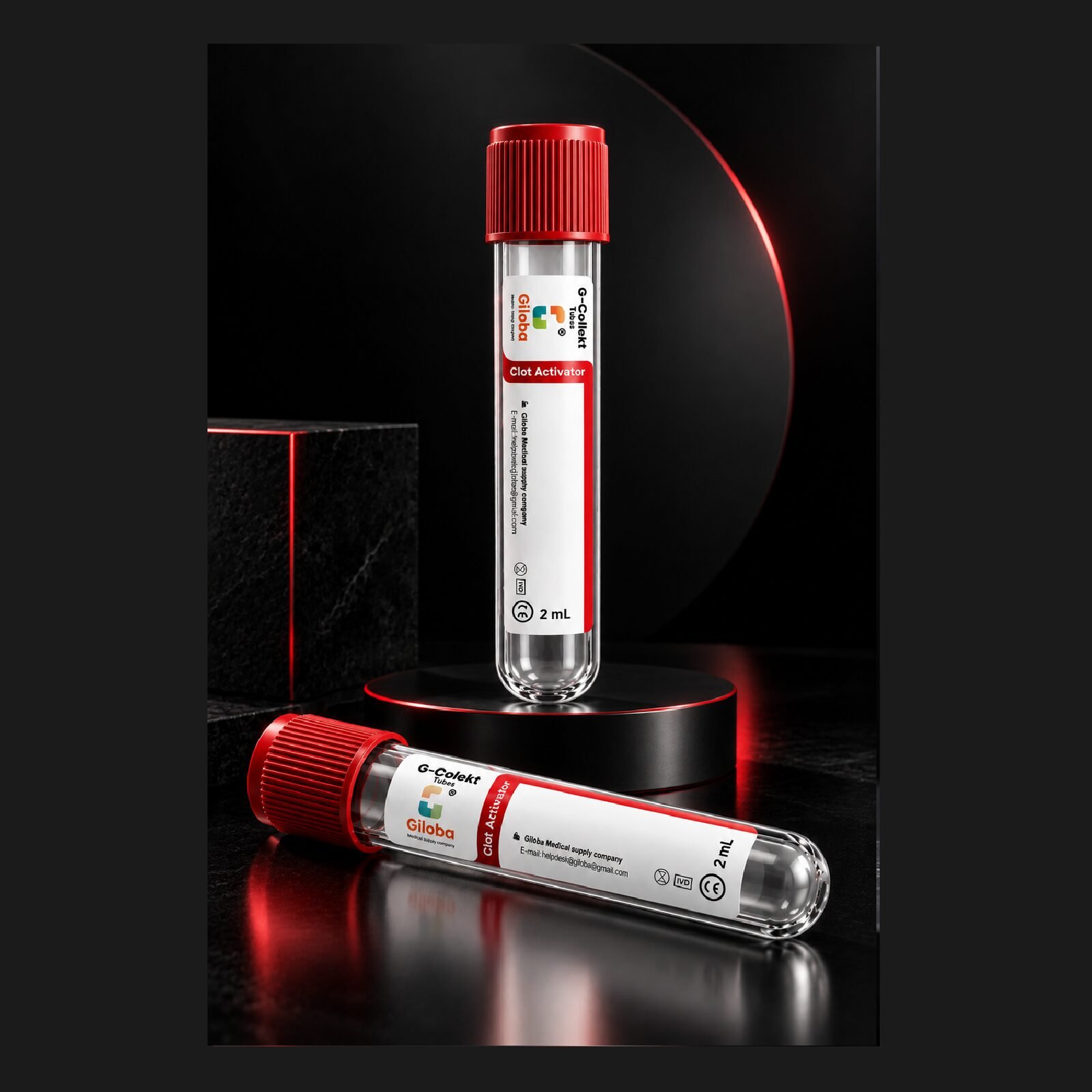 Clot Activator Tube (Double Cap) (PP) 4 ml